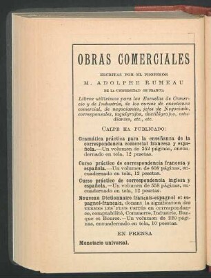 Obras comerciales