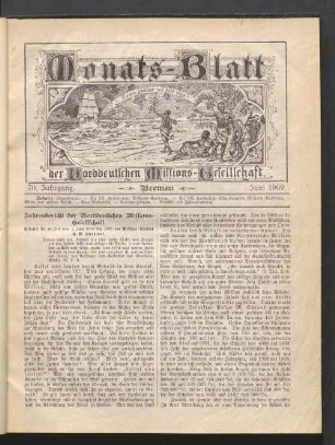70. Jahrgang. Bremen. Juni 1909