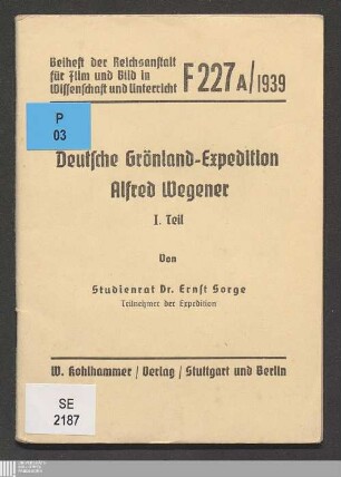 1: Deutsche Grönland-Expedition Alfred Wegener