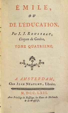 Émile Ou De L'Éducation, 4