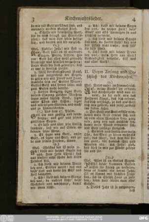 II. Beym Anfang und Beschluß des Kirchenjahrs.