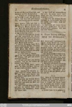 II. Beym Anfang und Beschluß des Kirchenjahrs.