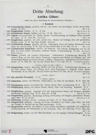 Antike Gläser (Nr. 1088-1342)