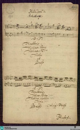 Artaserse. Excerpts - Mus. Hs. 193 : S, orch