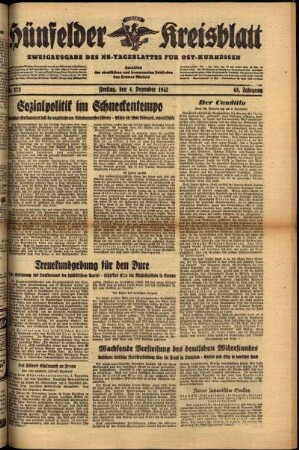 Ausgabe vom Freitag, den 04. Dezember 1942.