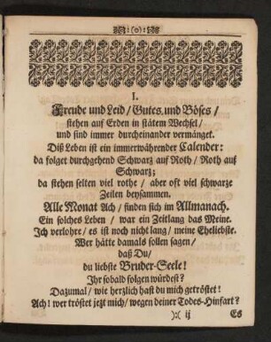 I. Freude und Leid, Gutes und Böses, ...