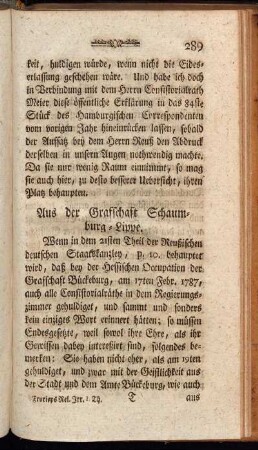 Aus der Grafschaft Schaumburg-Lippe.