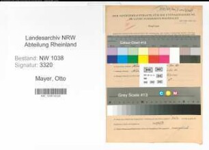 Entnazifizierung Otto Mayer , geb. 08.04.1889 (Angestellter)