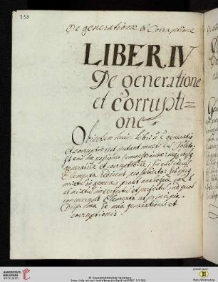 Liber IV De generatione et corruptione