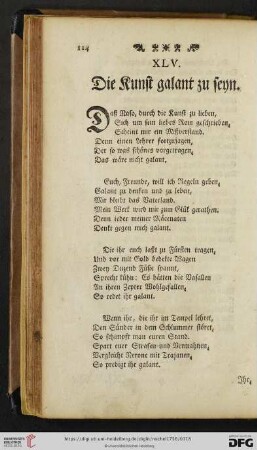 XlV. Die Kunst galant zu seyn