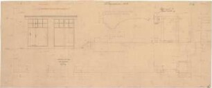 Fischer, Theodor; Würzburg, Münsterplatz; Sparkasse - Ostfassade EG (Grundriss, Ansicht, Schnitte)