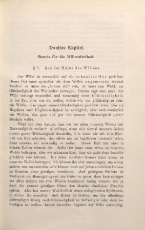 Zweites Kapitel. Beweis für die Willensfreiheit.
