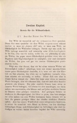 Zweites Kapitel. Beweis für die Willensfreiheit.