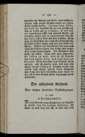 Der achtzehente Abschnitt. Von einigen häuslichen Beschäftigungen.