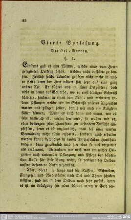 Vierte Vorlesung. Der Oel-Garten