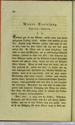 Vierte Vorlesung. Der Oel-Garten
