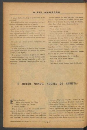 O outro mundo. Agonia de Christa
