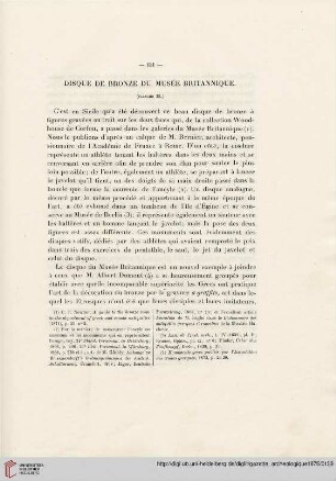Disque de bronze du Musée Britannique
