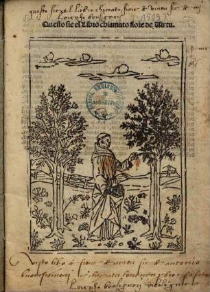 Questo sie el Libro chiamato fiore de Virtu