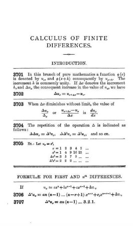 Section XII. Calculus of Finite Differences.