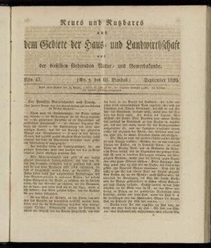 Nro. 47. (Nr. 3. des III. Bandes.) September 1826.