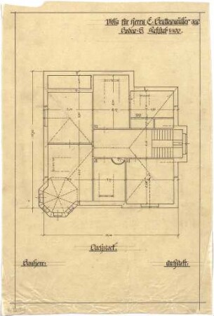 Billing, Hermann; Baden-Baden, Vicentistr. 14; Haus Beuttenmüller senior - Grundriss DG