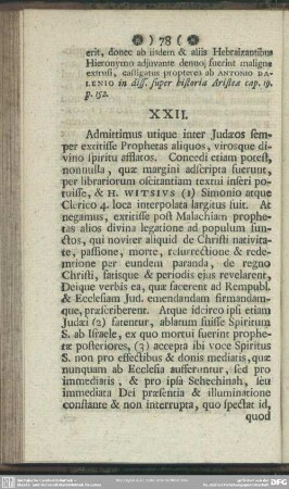 XXII. Hinc paucis praemissis, quae admitti possent, ad singula obiectionis capita respondetur & quidem de prophetis