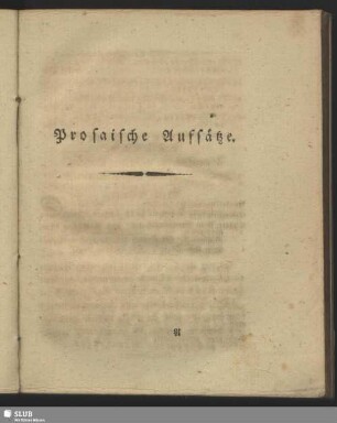 Prosaische Aufsätze
