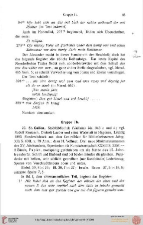 Beschreibender Teil, Gruppe Ib