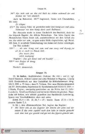 Beschreibender Teil, Gruppe Ib