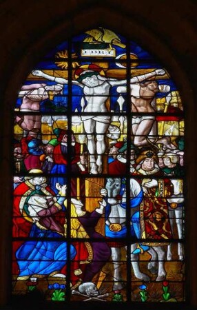 Frankreich. Haute Normandie. Eure. Verneuil sur Avre. Eglise de la Madeleine. Glasfenster