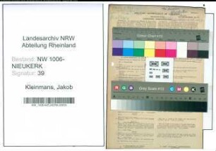 Entnazifizierung Jakob Kleinmans , geb. 06.06.1888 (Landwirt)