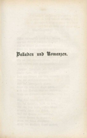 Balladen und Romanzen.
