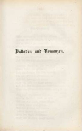 Balladen und Romanzen.