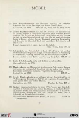 Möbel (Nr. 418-451)