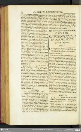 Caput IX. De Poenitentia Et Confessione