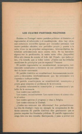 Los cuatro partidos políticos