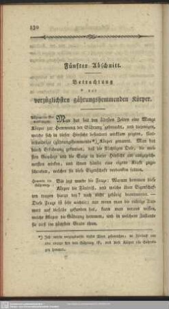 Fünfter Abschnitt. Betrachtung der verzüglichsten gährungshemmenden Körper