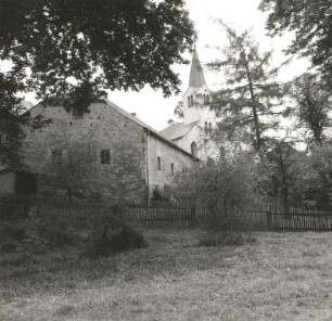 Lengenfeld-Plohn. Marienkirche (1861, Restaurierung 1958). Ansicht (Teilansicht) von Nordwesten