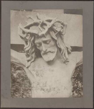 Baden-Baden, Steinkreuz des Niclas Gerhaert van Leyden (1430 - 1473) (Kopf des Gekreuzigten).