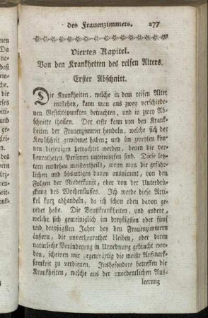 Viertes Kapitel. Von den Krankheiten des reifen Alters.