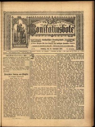 Erste Ausgabe vom Sonntag, den 29. September 1907.