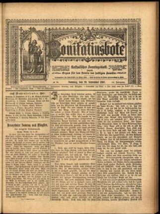 Erste Ausgabe vom Sonntag, den 29. September 1907.
