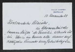 Brief von Elisabeth Lindner an Gerhart Hauptmann