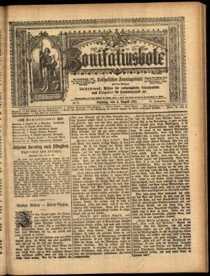 Erste Ausgabe vom Sonntag, den 04. August 1912.