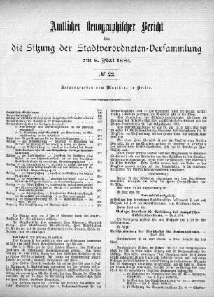 No. 22, 8. Mai 1884