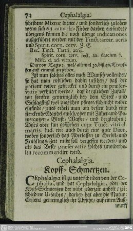 Cephalalgia. Kopff-Schmertzen
