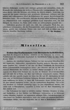 Ueber das Vorkommen von Bernstein in Schlesien.