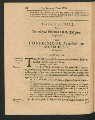 Disputatio XXIII. De reliquo Probationum iure, in genere.