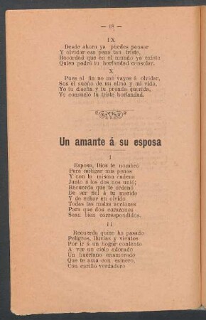 Un amante á su esposa